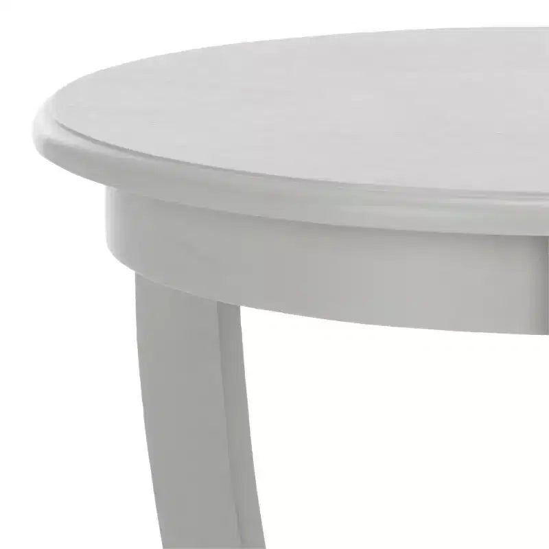 Table d'appoint ronde sur pied avec étagère inférieure, pin gris vintage, style traditionnel