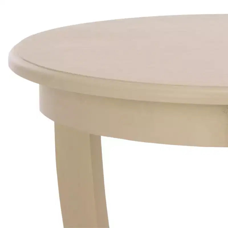 Table d'appoint ronde sur pied avec étagère inférieure, pin gris vintage, style traditionnel