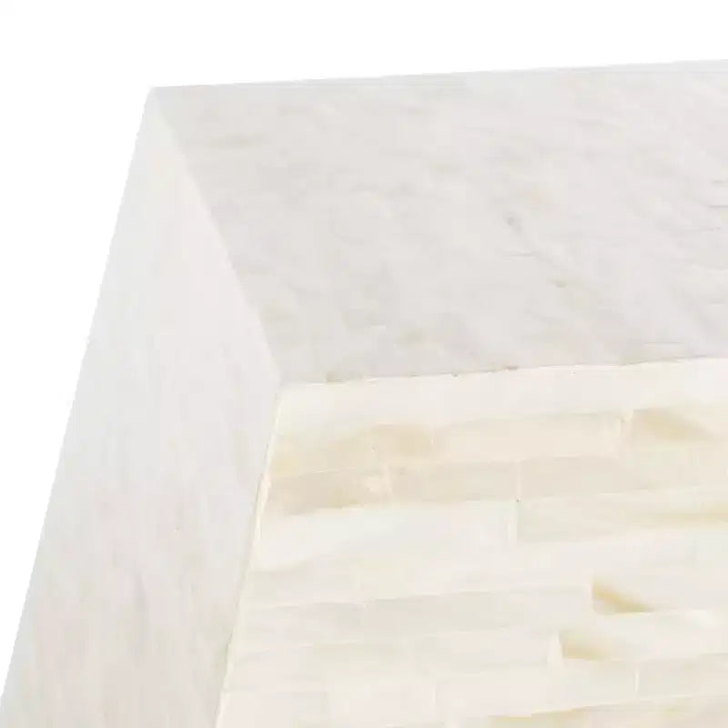 Table d'appoint géométrique en mosaïque, multicolore/beige clair, contemporaine, 50x50x53 cm