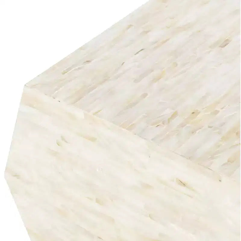 Table d'appoint géométrique en mosaïque, multicolore/beige clair, contemporaine, 50x50x53 cm