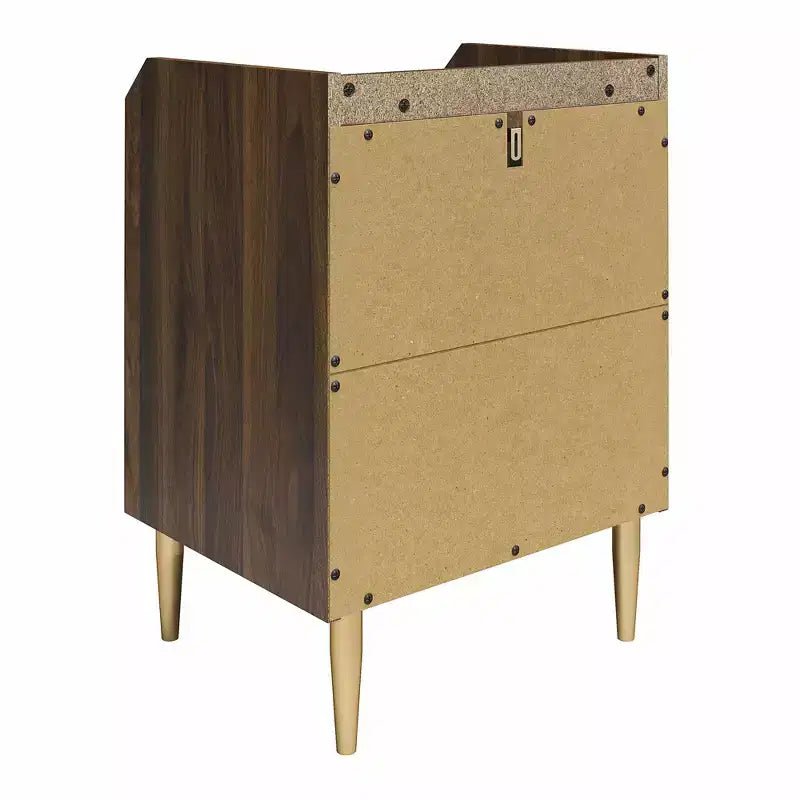 Table de chevet moderne du milieu du siècle pour enfants avec tiroir, noyer