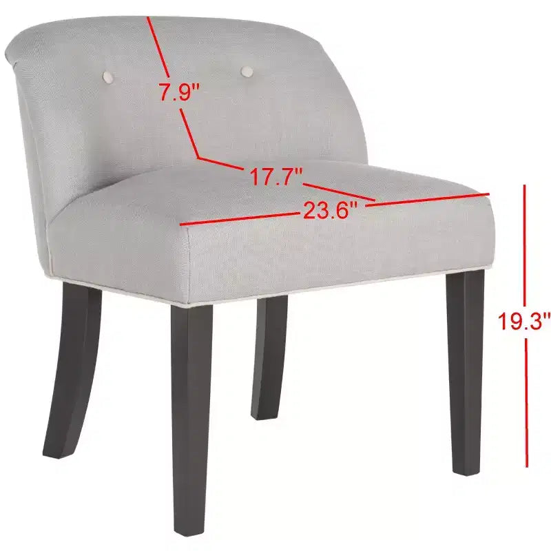Chaise de coiffeuse Glam, revêtement gris arctique et taupe