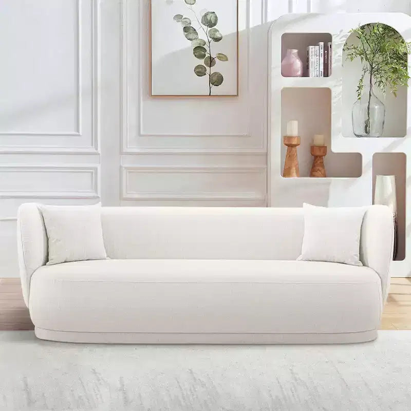 Canapé contemporain en lin avec coussins, 3 places, capacité de 400 kg