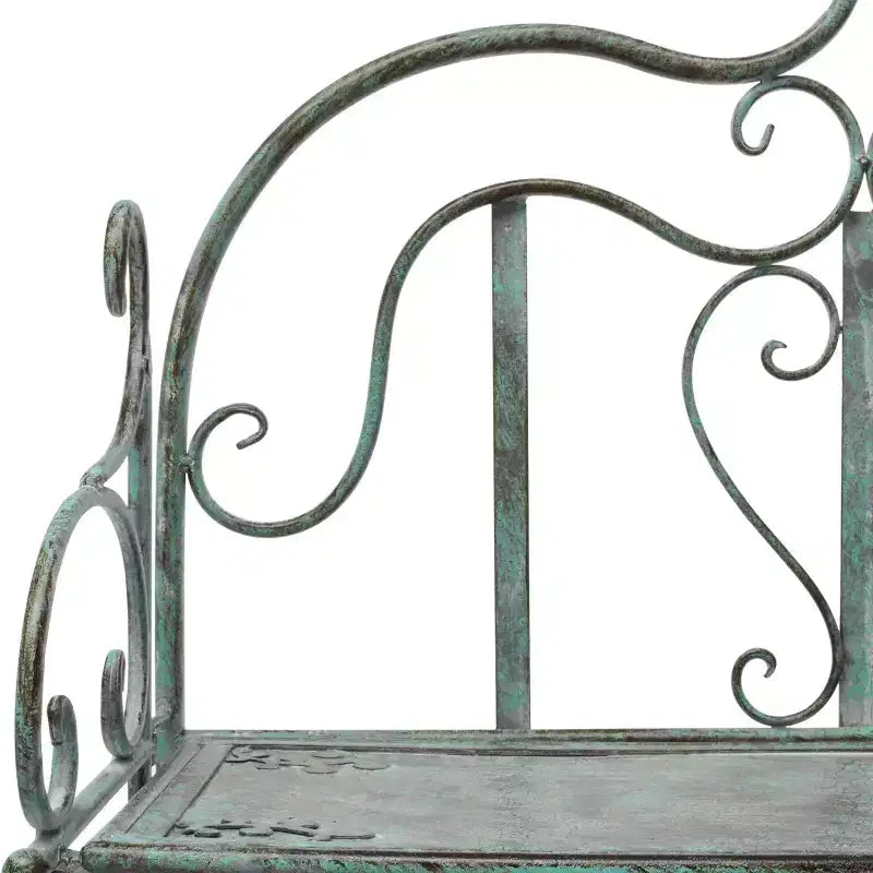 Étagère 4 niveaux en fer, intérieur/extérieur, blanc antique, style cottage