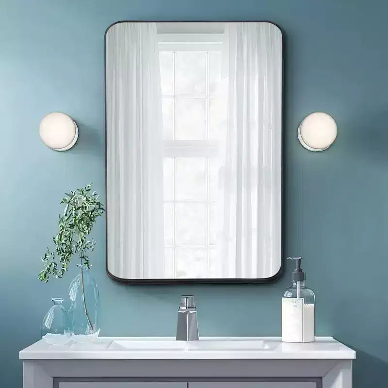 Wall Mounted Rectangle Metal Framed Bathroom Vanity Mirror